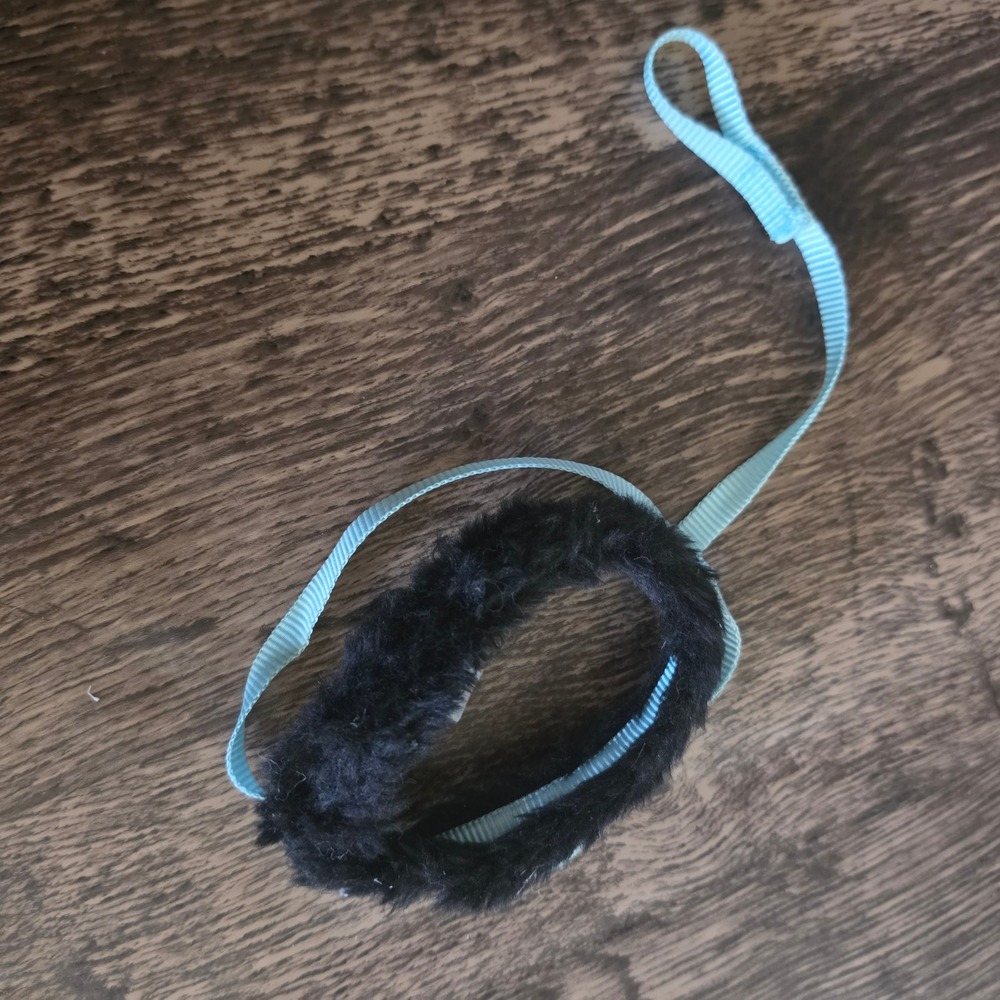AMERICAN GIRL Doll Pet Leash and Collar Kids OS Blue Black Faux Fur Accessory